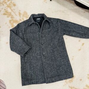 Zara Boys Charcoal Trench Coat